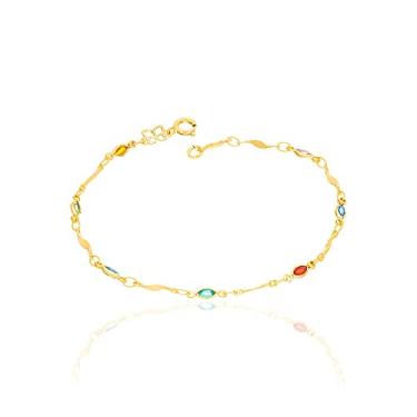 Imagem de Pulseira com cristais coloridos Colorido-550643-Rommanel Cor: Colorido; Tamanho: 19