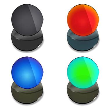 Imagem de 4 pares de lentes polarizadas de substituição Mryok para óculos de sol Oakley Madman – Stealth preto/vermelho fogo/azul gelo/verde esmeralda