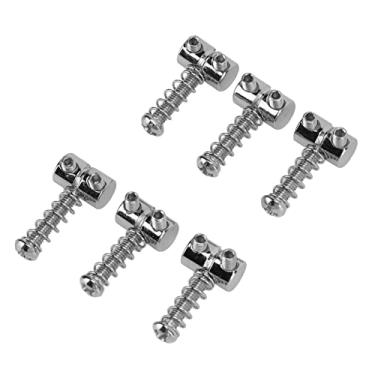 Imagem de Saddles de corda com mola, cordas de metal não enferrujadas, código de sela, 6 peças, estável de som claro e brilhante para guitarras elétricas para baixo