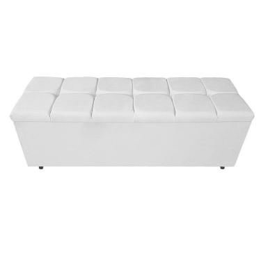 Imagem de Calçadeira Estofada Manchester 160 Cm Queen Size Corano Branco