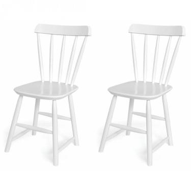 Imagem de Conjunto 2 Cadeiras Madeira Maciça Gardênia Espresso Móveis Branco