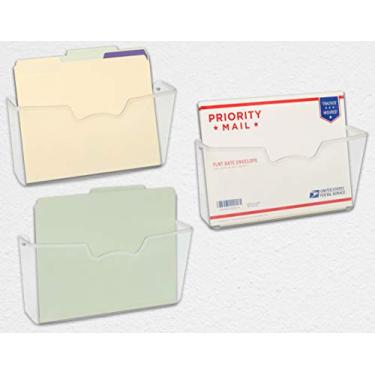 Imagem de Pacote com 3 suportes de arquivos de plástico para bolso, Clear