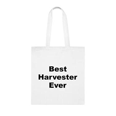 Imagem de Bolsa tote Harvester, Best Harvester Ever Bag, Harvester, Gift For Harvester, Harvester, Harvester, Sacolas reutilizáveis, ideia de de Natal, Branco