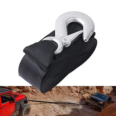 Imagem de Correia de guincho de barco para reboque marítimo CENTAURUS com gancho de substituição, alça de guincho de 5 cm x 50 m, carga máxima de reboque de 300 lbs para reboque de reboque ATV Jetski Barco Wave Runner para reboque de equipamento pesado