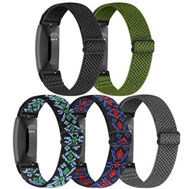 Imagem de Enkic Pulseira de relógio elástica compatível com Fitbit Inspire 2/Inspire/Inspire HR, pulseira de substituição respirável de nylon macio para mulheres e homens