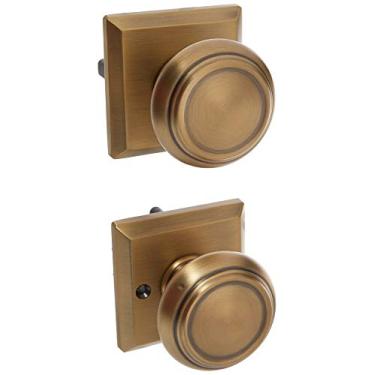 Imagem de Baldwin PSTRATSR049 Passagem de reserva tradicional com rosa quadrada tradicional em latão fosco e acabamento preto