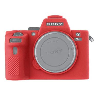 Imagem de Capa para câmera Sony A7II, capa protetora destacável de borracha de silicone profissional, capa para câmera para Sony A7II A7SII A7RII, Vermelho