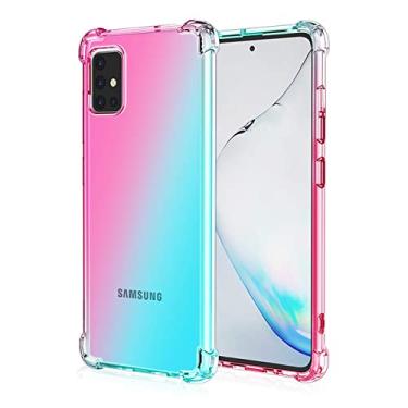 Imagem de Capa macia anti-queda para Samsung Galaxy M53 M32 A13 A23 5G A53 A73 A52S S20 S21 FE S22 Ultra Plus A12 A22 A32 A52 A72 M52 Capa, rosa e verde, para Samsung S22 Plus