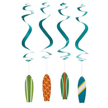Imagem de Decorações de redemoinho para festa de aniversário surf's Up - 12 ct