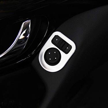 Imagem de JIERS Para Nissan Qashqai J11 2014-2016, acabamento de botão de ajuste do espelho retrovisor interior fosco ABS