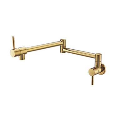 Imagem de Torneira de cozinha de parede dobrável Torneira de enchimento de panela de latão giratória dobrável retrátil rotativa estirável torneira da pia, ouro