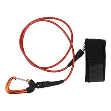 Imagem de Cabo de segurança para mergulho livre, rotação de 360°, cordão de mergulho multiuso, correia de longa duração, separável, aço inoxidável 316 para esportes subaquáticos (laranja)