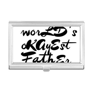 Imagem de World s Okayest Father Festival Porta-cartões de visita Carteira de bolso