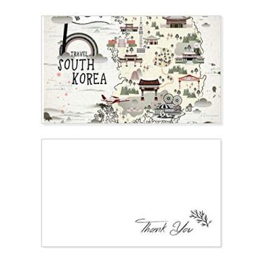 Imagem de Mapa da Coreia do Sul com pontos de agradecimento, cartão de aniversário, agradecimento de casamento