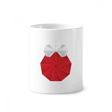 Imagem de Suporte para caneta de escova de dentes com estampa de origami abstrato de Natal com suporte de cerâmica