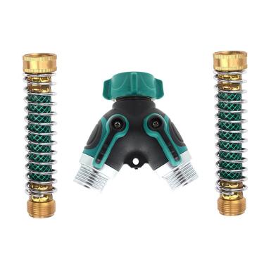 Imagem de Divisor de mangueira de jardim, conector de mangueira de 2 vias, distribuidor de torneira com adaptador de torneira de 1,9 cm e 1,2 cm Distribuidor de água para irrigação de jardim, carro, lavagem de animais de estimação