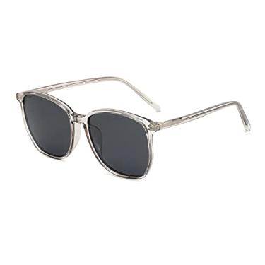 Imagem de Metal frame moda clássica óculos de sol anti-luz azul anti-radiação óculos escuros para homens e mulheres (transparent--Black)