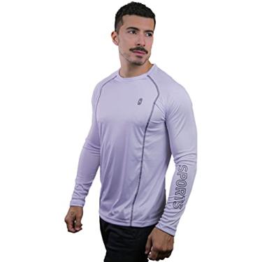 Imagem de Camisetas Skube Sports Com Proteção UV 50+ Dry Fit Segunda Pele Térmica Tecido Termodry Manga Longa - Branco - GG