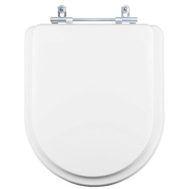 Imagem de Tampa Vaso Sanitário Madeira Laqueada Riviera Branco para bacia Celite
