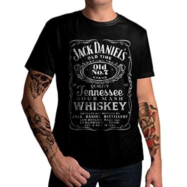 Imagem de Camiseta Masculina Jack Banda Rock Harley Moto Daniel's Tamanho:M;Cor:Preto
