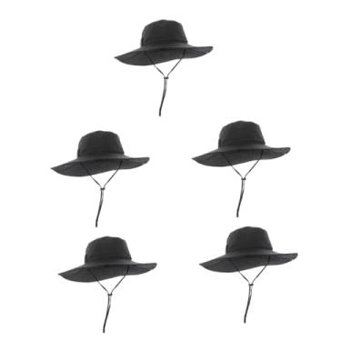 Imagem de BESTOYARD 5 Unidades chapéu de cowboy ocidental touca de praia feminina chapéu de cowgirl preto chapéus chapéu de viagem chapéu de sol adulto chapéu de pescador decorar visor solar Senhorita