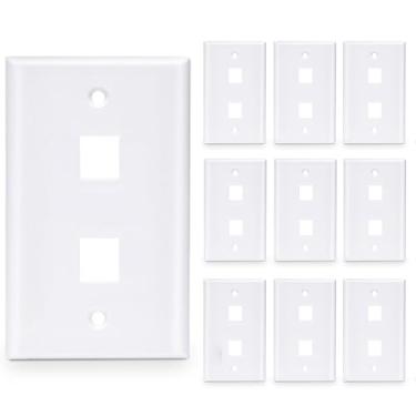 Imagem de Placa de parede Cat6 Cat5e Ethernet com 10 unidades (1/2/3/4/6 portas - para escolher), 2 Port