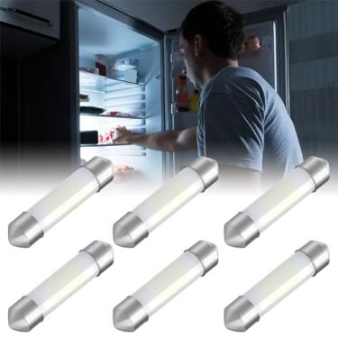 Imagem de Alopee Pacote com 6 lâmpadas de LED 41 mm 214-2 lâmpadas de geladeira RV super branca DC 12V substituição para geladeira RV sem polaridade lâmpada de geladeira dometic trailer trailer trailer Motorhome 214-2 lâmpada 3014 fichas