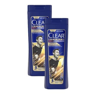 Imagem de Kit 2 Shampoos Clear Men Anticaspa Limpeza Profunda 200ml Limpeza Profunda