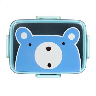 Imagem de Marmita Pote Infantil Divisória E Talher Bichinhos Escola (Ursinho)