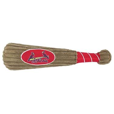 Imagem de Taco de beisebol MLB Saint Louis Cardinals, brinquedo para cães e gatos. Pelúcia de veludo cotelê macia com esqueleto interno