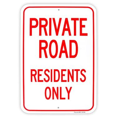 Imagem de Placa grande para residentes de estradas privadas, 45,7 cm x 30,5 cm, placa refletiva de alumínio 0,040, livre de ferrugem, alumínio protegido contra UV e à prova de intempéries