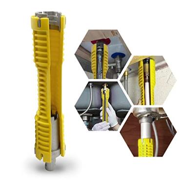 Imagem de QYQRQF Chave de lavatório, ferramenta de instalação de torneira e pia, ferramenta de encanamento multifuncional, extrator de tubos para pia, banheiro, cozinha, vaso sanitário