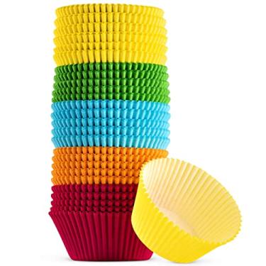 Imagem de Forro de cupcake Green Direct – Embrulhos de cupcake de tamanho padrão para usar em panelas ou transportadoras ou em suporte – Pacote de 500 xícaras de papel para assar, Multi Colors, 1