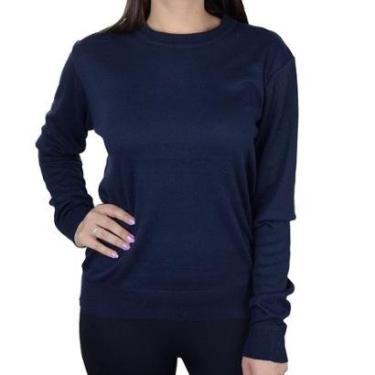 Imagem de Blusa Feminina Facinelli By Mooncity Tricot Azul Marinho - 651011-Feminino
