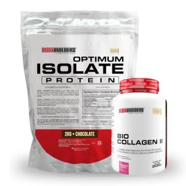 Imagem de Kit Optimum Isolate Protein Chocolate 2kg + Bio Collagen Morango 200g - Bodybuilders