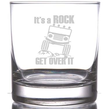 Imagem de It's a Rock Escalada Jeep Laser Gravado Pedras de Vidro Gravado | 28 ml Whiskey Bourbon Glass