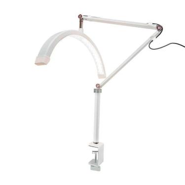 Imagem de Luminária Mesa Estética Branca Led Meia Lua Suporte Celular