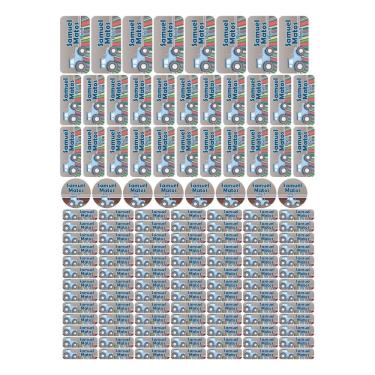 Imagem de Adesivo Etiqueta Escolar Personalizado Vinil Carros 129UN