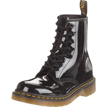 Imagem de Dr. Martens Bota feminina de couro envernizado 1460 W, Preto, 41