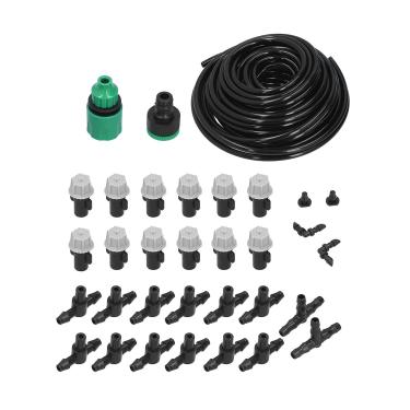 Imagem de de irrigação de jardim de 10 m, kit de irrigação por micro gotejamento de rega automática Kit de gotejamento Pulverizador de aspersão de bico de átomo automático ajustável para