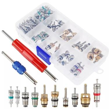 Imagem de CHICHIYANG Conjunto de ferramentas de instalação de remoção rápida de núcleo de válvula R134A/R12, kit de ferramentas de remoção de núcleo de válvula de pressão CA para sistema de ar condicionado