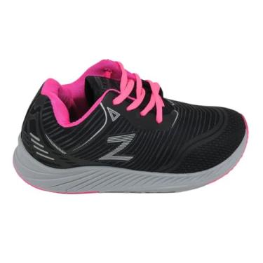 Imagem de Tênis Infantil Escolar Esportivo Zeus Volta às Aulas Colegial 48CX Preto/Pink (Preto/Pink, BR, Criança de 9 a 12 anos, Numérico, 32)