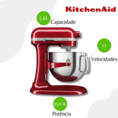 Imagem de Batedeira 5,6L Bowl-Lift KitchenAid KEC56AV Vermelho - 110V, 110V