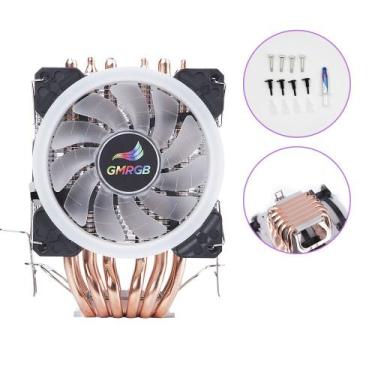 Imagem de Cooler Triplo Para Processador INTEL/AMD Dissipador Cobre LED GMRGB