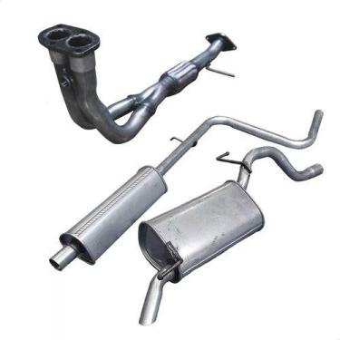 Imagem de Kit Escapamento Tubo + Abafador + Traseiro Palio 1.0 1996 01 - ScapJá