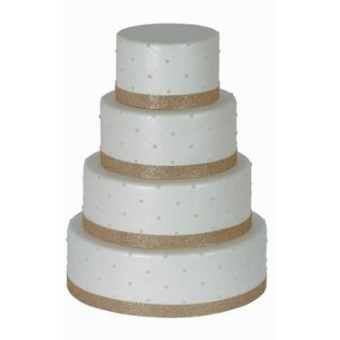 Imagem de Bolo Fake 4 Bases Fita Dourada Moldado No Eva Sem Emenda - All Black