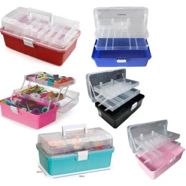 Imagem de Maleta Divisórias 34x20 Manicure Pesca Costura Organizadora Mega Box -