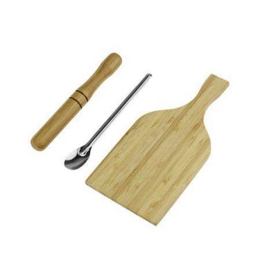 Imagem de Kit Caipirinha 3 Pçs Bambu E Inox Drinks - Clink - CK3526 - ds