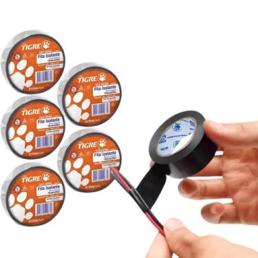 Imagem de Kit 5 Fita Isolante De Uso Geral Preta Segurança Para Instalações Elét