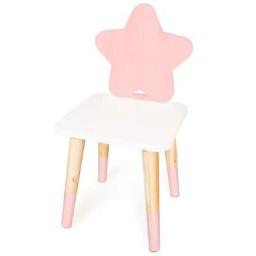 Imagem de Cadeira Infantil de Madeira Estrela - Eita Casa Perfeita, Rosa bebe